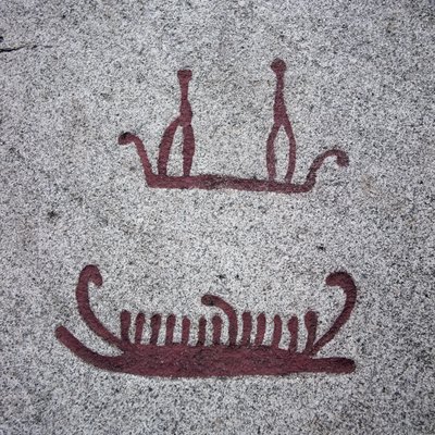Schepen en hun bemanningen (rotsgravure) door Protohistoric